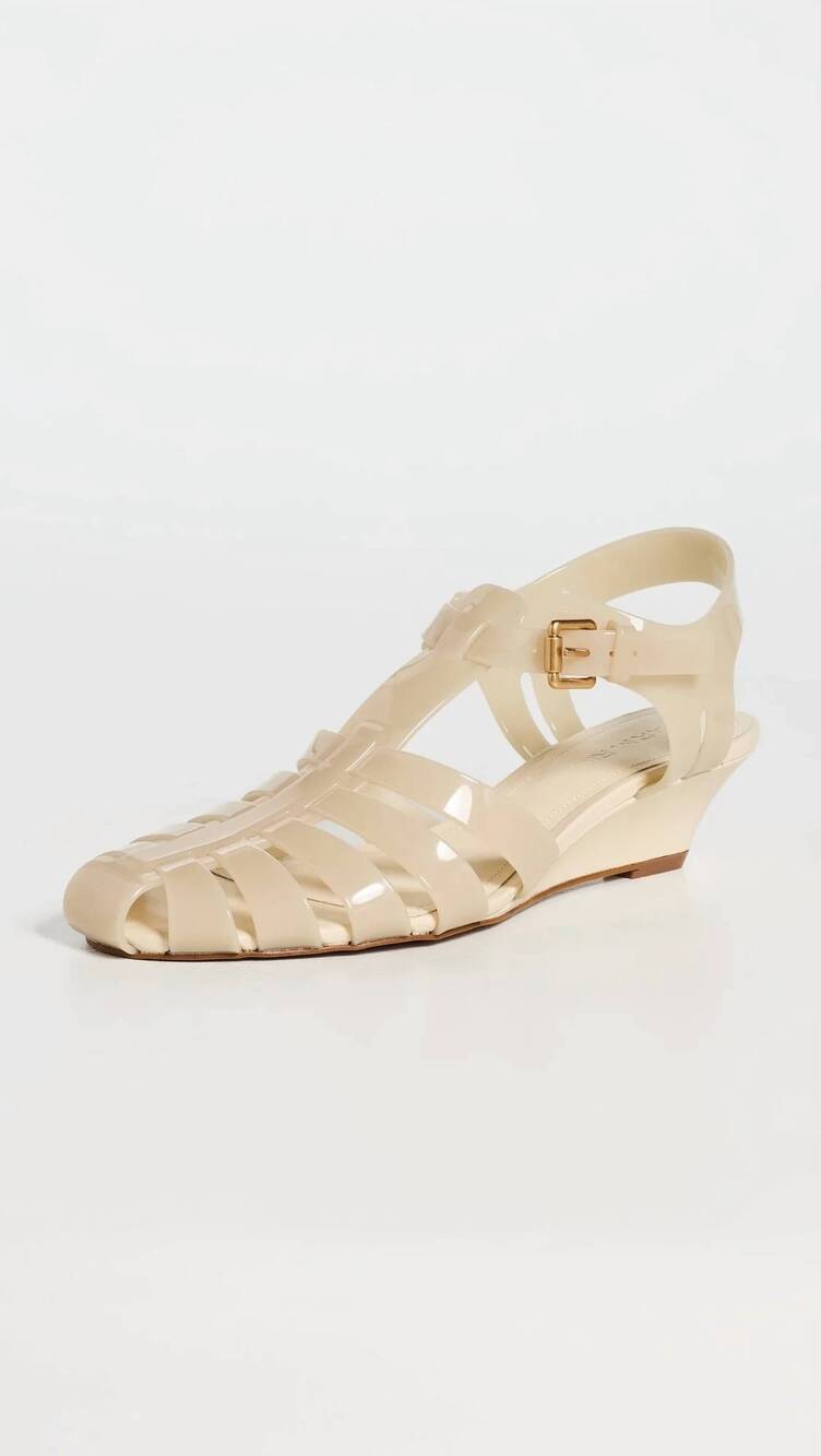 NEW FARM RIO women's fisherman jelly kitten wedge in ivory